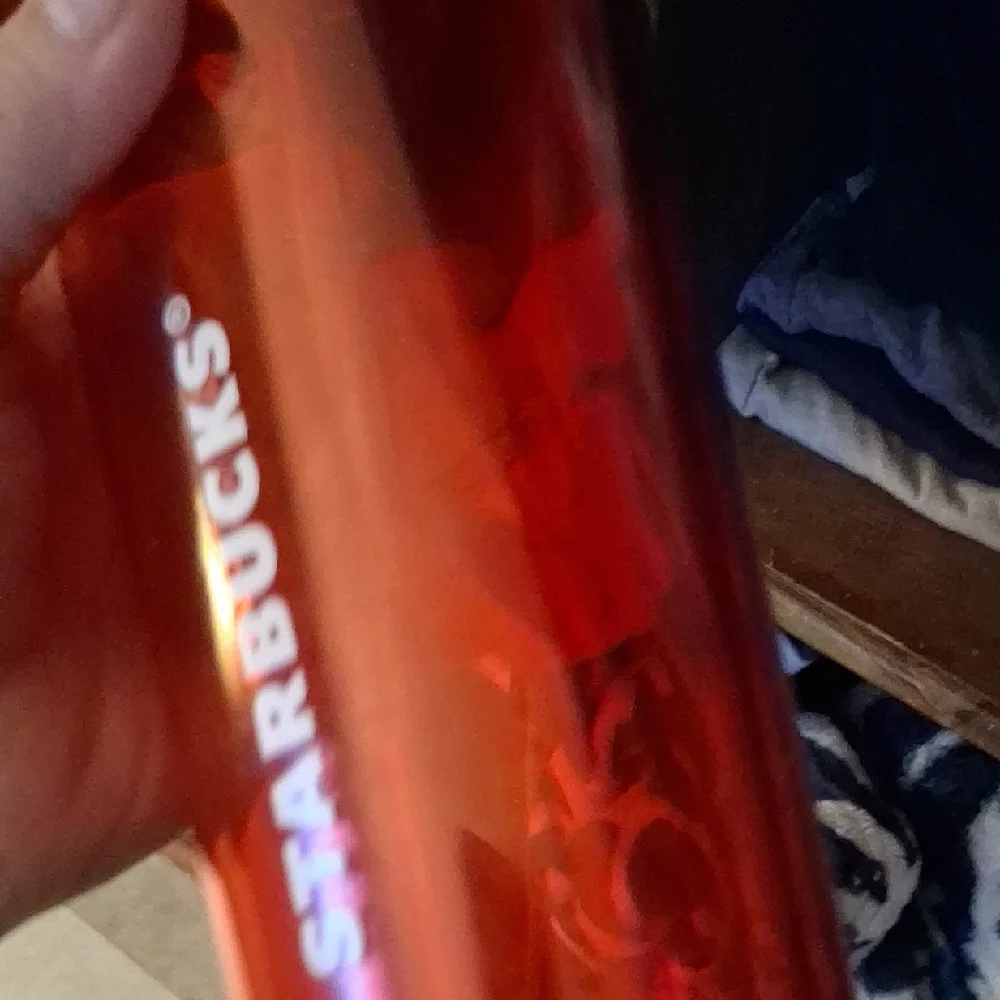 Starbucks Orange Travel Tumbler with White Dog Graphic